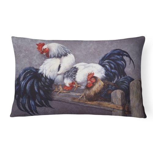 Carolines Treasures BDBA0208PW1216 Roosters Roosting Fabric Decorative Pillow