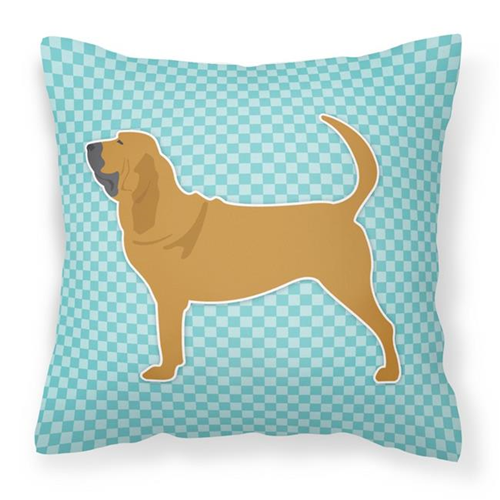 Carolines Treasures BB3684PW1414 Bloodhound Checkerboard Blue Fabric Decorative Pillow