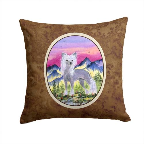 Carolines Treasures SS8326PW1414 Chinese Crested Decorative Indoor & Outdoor Fabric Pillow