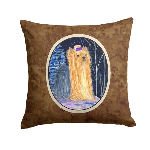 Carolines Treasures SS8365PW1414 Starry Night Yorkie Decorative Indoor & Outdoor Fabric Pillow