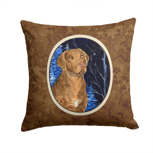 Carolines Treasures SS8384PW1414 Starry Night Chesapeake Bay Retriever Decorative Indoor & Outdoor Fabric Pillow