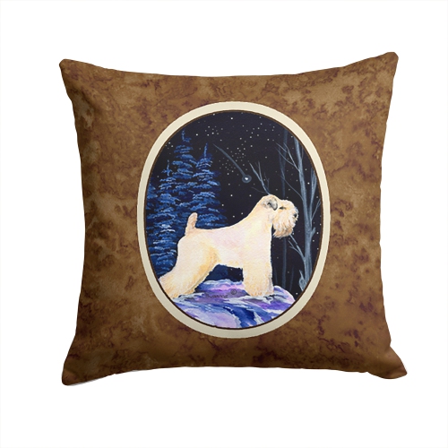 Carolines Treasures SS8386PW1414 Starry Night Wheaten Terrier Soft Coated Decorative Indoor & Outdoor Fabric Pillow
