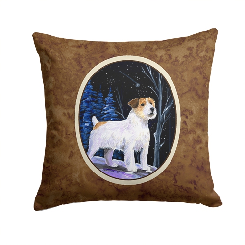 Carolines Treasures SS8388PW1414 Starry Night Jack Russell Terrier Decorative Indoor & Outdoor Fabric Pillow