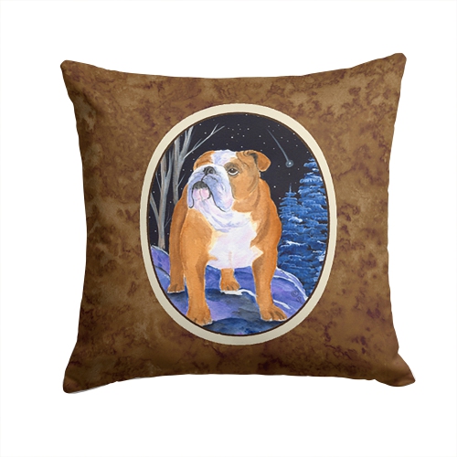 Carolines Treasures SS8405PW1414 Starry Night English Bulldog Decorative Indoor & Outdoor Fabric Pillow