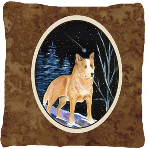 Carolines Treasures SS8407PW1414 Starry Night Australian Cattle Dog Decorative Indoor & Outdoor Fabric Pillow