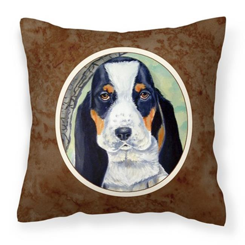 Carolines Treasures 7002PW1414 Basset Hound on the Branch Fabric Decorative Pillow