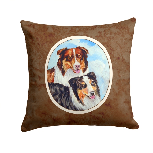 Carolines Treasures 7009PW1414 Australian Shepherd What a Pair Fabric Decorative Pillow