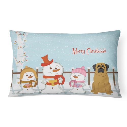 Carolines Treasures BB2349PW1216 Merry Christmas Carolers Mastiff Canvas Fabric Decorative Pillow