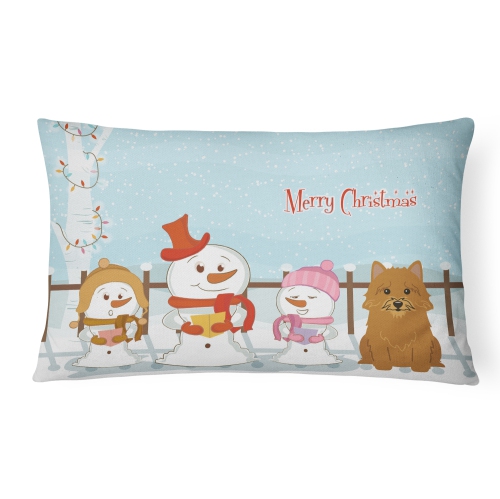 Carolines Treasures BB2351PW1216 Merry Christmas Carolers Norwich Terrier Canvas Fabric Decorative Pillow