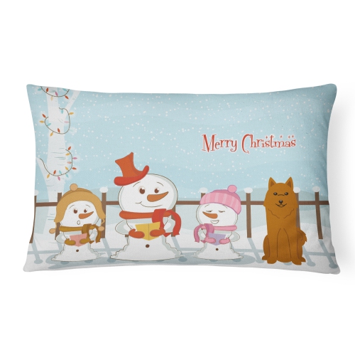 Carolines Treasures BB2353PW1216 Merry Christmas Carolers Karelian Bear Dog Canvas Fabric Decorative Pillow