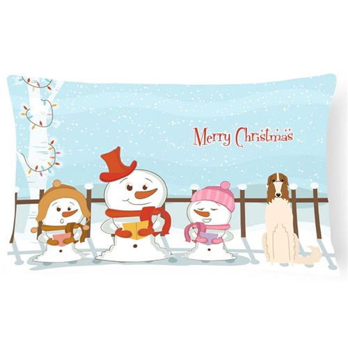 Carolines Treasures BB2354PW1216 Merry Christmas Carolers Borzoi Canvas Fabric Decorative Pillow