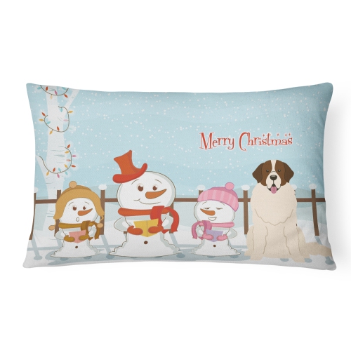 Carolines Treasures BB2358PW1216 Merry Christmas Carolers Moscow Watchdog Canvas Fabric Decorative Pillow