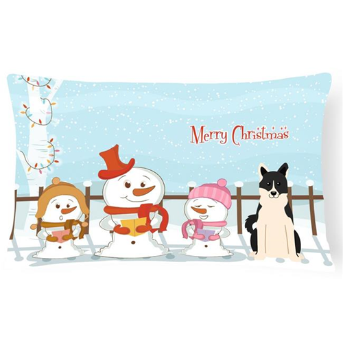 Carolines Treasures BB2360PW1216 Merry Christmas Carolers Russo-European Laika Spitz Canvas Fabric Decorative Pillow