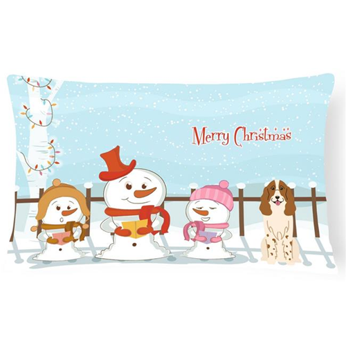 Carolines Treasures BB2362PW1216 Merry Christmas Carolers Russian Spaniel Canvas Fabric Decorative Pillow