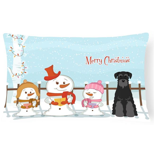 Carolines Treasures BB2363PW1216 Merry Christmas Carolers Standard Schnauzer Black Canvas Fabric Decorative Pillow