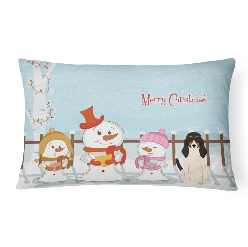 Carolines Treasures BB2375PW1216 Merry Christmas Carolers Swiss Hound Canvas Fabric Decorative Pillow