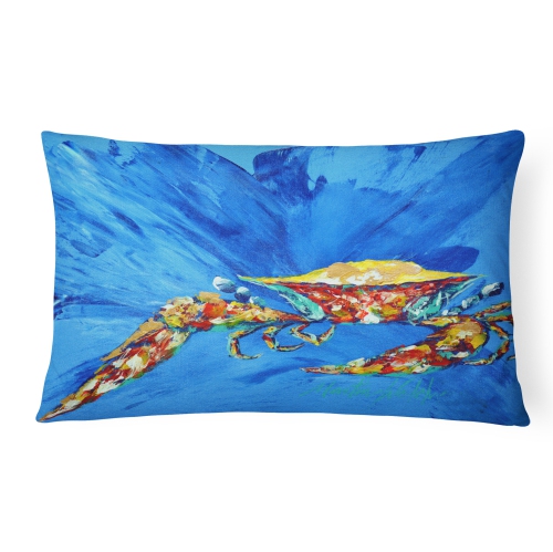 Carolines Treasures MW1163PW1216 Big Spash Crab In Blue Indoor & Outdoor Fabric Decorative Pillow