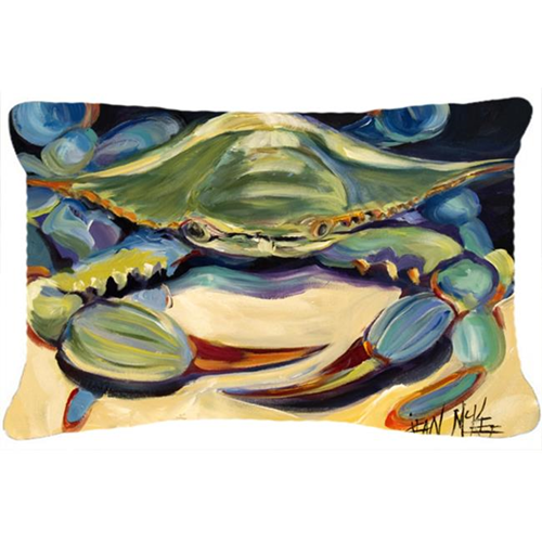 Carolines Treasures JMK1093PW1216 Blue Crab Canvas Fabric Decorative Pillow