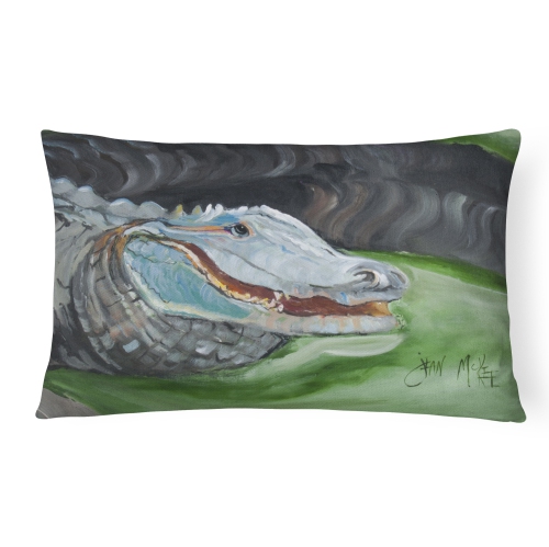 Carolines Treasures JMK1003PW1216 Blue Alligator Canvas Fabric Decorative Pillow