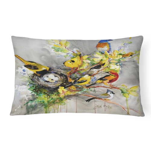 Carolines Treasures JMK1024PW1216 Spring Birds Canvas Fabric Decorative Pillow