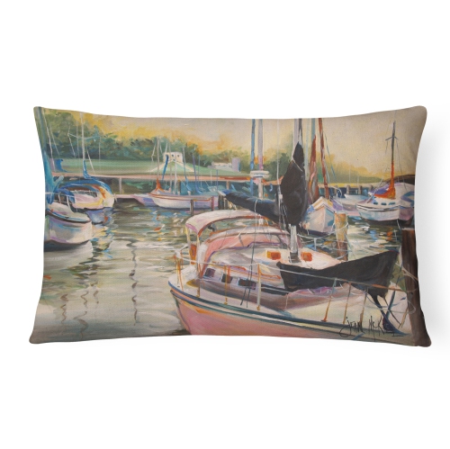 Carolines Treasures JMK1032PW1216 Black Sails Sailboat Canvas Fabric Decorative Pillow
