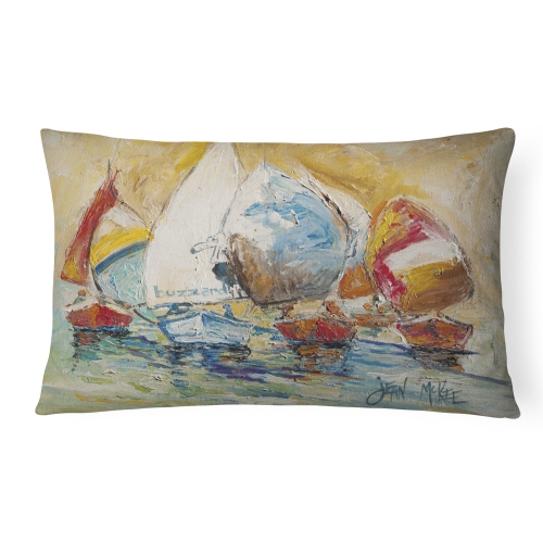 Carolines Treasures JMK1037PW1216 Buzzards Sailboat Race Canvas Fabric Decorative Pillow