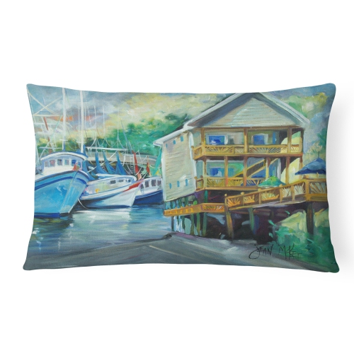 Carolines Treasures JMK1069PW1216 Ocean Springs Harbour Landing Canvas Fabric Decorative Pillow