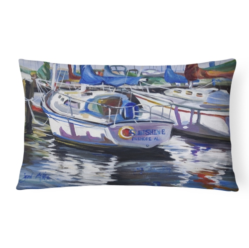 Carolines Treasures JMK1081PW1216 Sunshine Sailboat Canvas Fabric Decorative Pillow