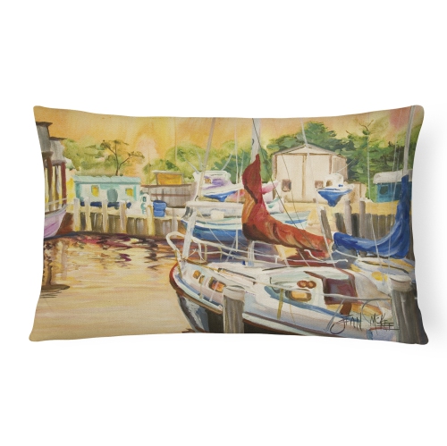 Carolines Treasures JMK1082PW1216 Sunset Bay Sailboat Canvas Fabric Decorative Pillow