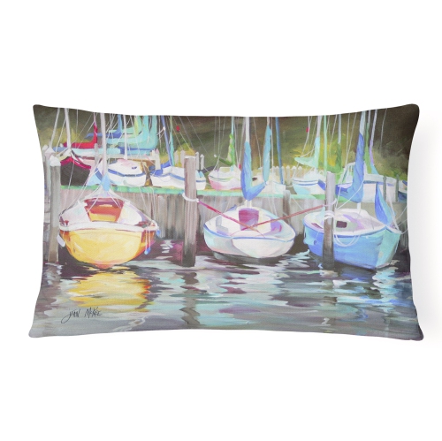 Carolines Treasures JMK1084PW1216 Yellow Boat Sailboat Canvas Fabric Decorative Pillow
