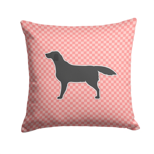 Carolines Treasures BB3608PW1414 Black Labrador Retriever Checkerboard Pink Fabric Decorative Pillow