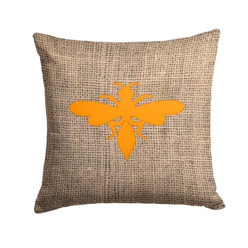 Carolines Treasures BB1054-BL-OR-PW1414 Wasp Burlap And Orange Fabric Decorative Pillow