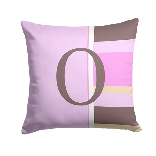Carolines Treasures CJ1005-OPW1414 Letter O Initial Monogram - Pink Stripes Decorative Indoor & Outdoor Fabric Pillow