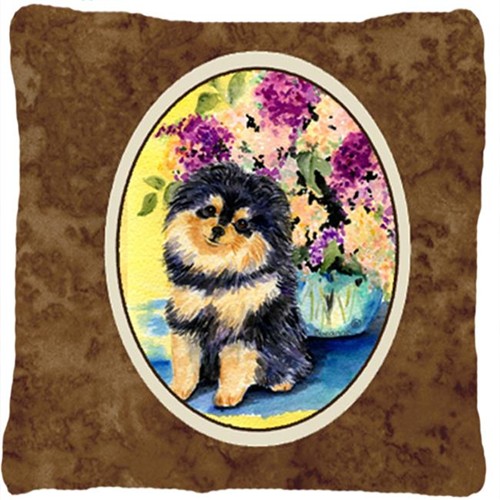 Carolines Treasures SS8290PW1414 Pomeranian Decorative Indoor & Outdoor Fabric Pillow
