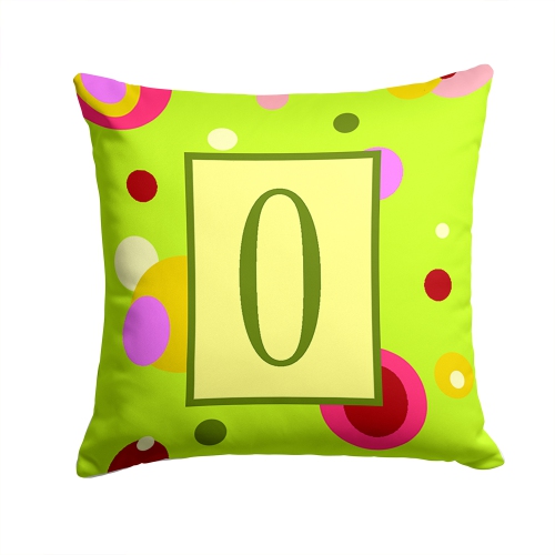 Carolines Treasures CJ1010-OPW1414 Letter O Initial Monogram - Green Decorative Indoor & Outdoor Fabric Pillow
