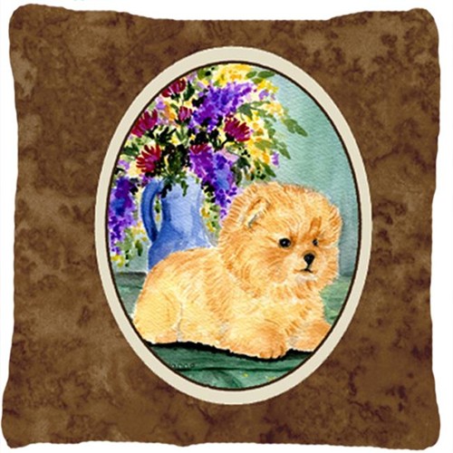 Carolines Treasures SS8302PW1414 Pomeranian Decorative Indoor & Outdoor Fabric Pillow