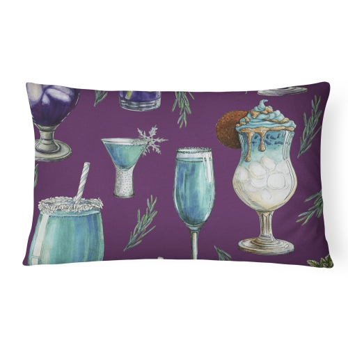 Carolines Treasures BB5204PW1216 Drinks & Cocktails Purple Canvas Fabric Decorative Pillow
