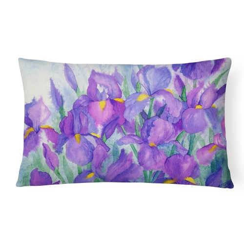 Carolines Treasures IBD0256PW1216 Purple Iris Fabric Decorative Pillow