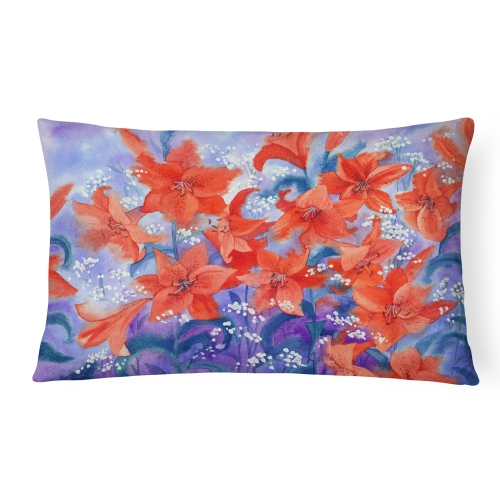 Carolines Treasures IBD0257PW1216 Lillies Fabric Decorative Pillow