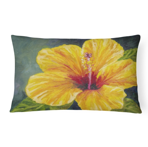 Carolines Treasures TMTR0321PW1216 Yellow Hibiscus by Malenda Trick Fabric Decorative Pillow