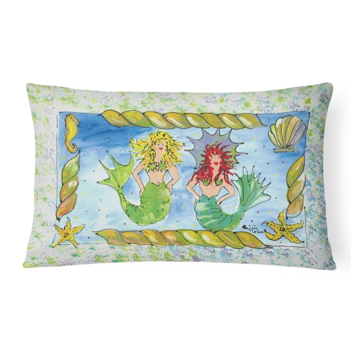 Carolines Treasures 8083PW1216 Mermaid Indoor & Outdoor Fabric Decorative Pillow