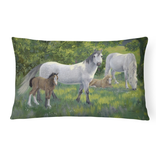 Carolines Treasures ASA2195PW1216 Group of Horses Fabric Decorative Pillow
