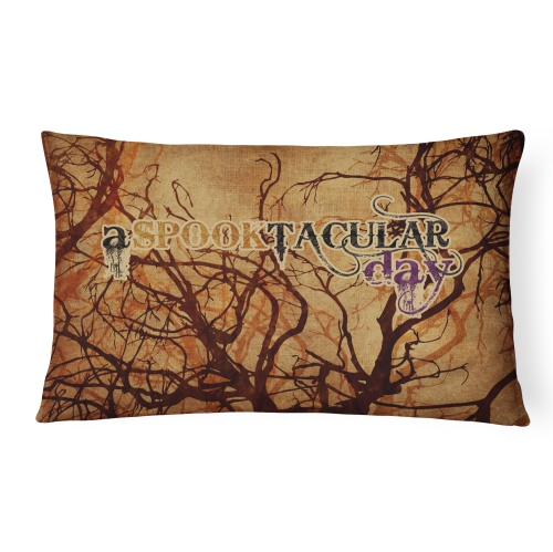 Carolines Treasures SB3016PW1216 A Spook Tacular Day Halloween Indoor & Outdoor Fabric Decorative Pillow