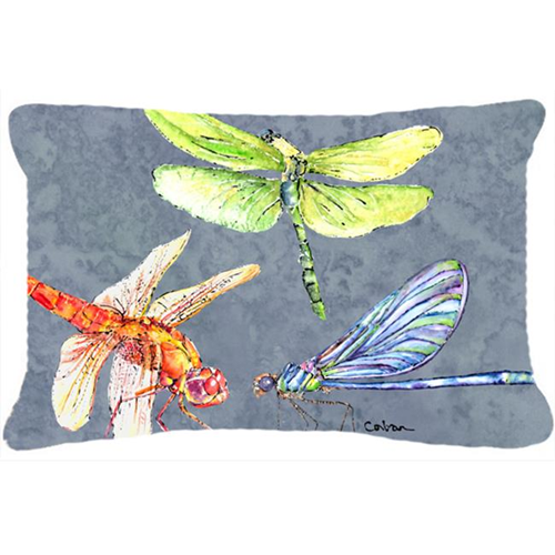 Carolines Treasures 8878PW1216 Dragonfly Times Three Indoor & Outdoor Fabric Decorative Pillow