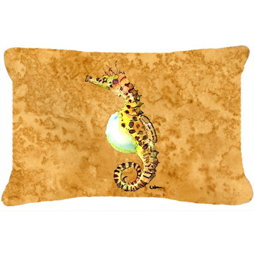 Carolines Treasures 8640PW1216 Seahorse Indoor & Outdoor Fabric Decorative Pillow