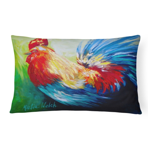Carolines Treasures MW1085PW1216 Bird - Rooster Chief Big Feathers Indoor & Outdoor Fabric Decorative Pillow