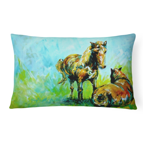 Carolines Treasures MW1126PW1216 12 x 16 In. Horse Grazin Indoor & Outdoor Fabric Decorative Pillow