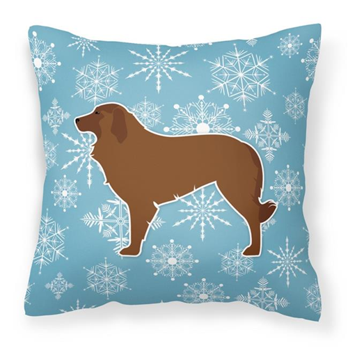 Carolines Treasures BB3531PW1414 Winter Snowflake Portuguese Sheepdog Dog Fabric Decorative Pillow