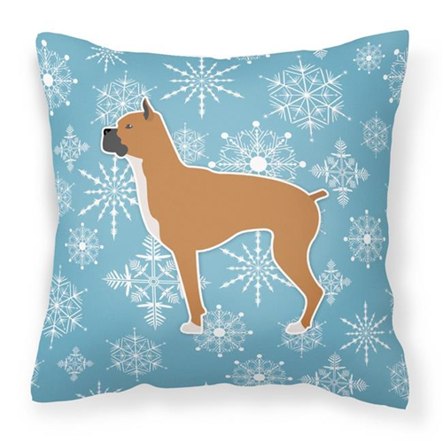 Carolines Treasures BB3553PW1414 Winter Snowflake Boxer Fabric Decorative Pillow