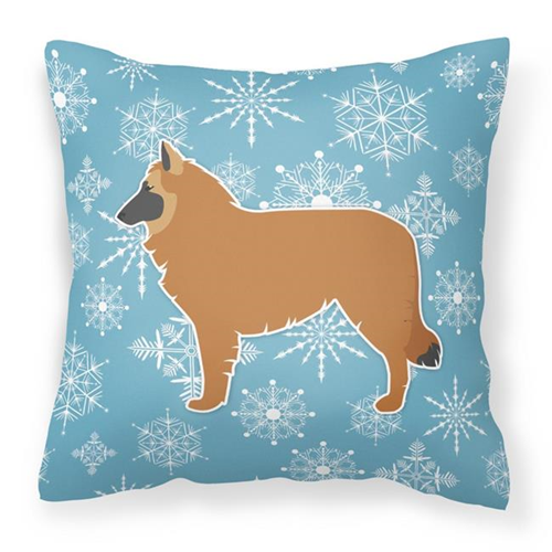 Carolines Treasures BB3561PW1414 Winter Snowflake Belgian Shepherd Fabric Decorative Pillow